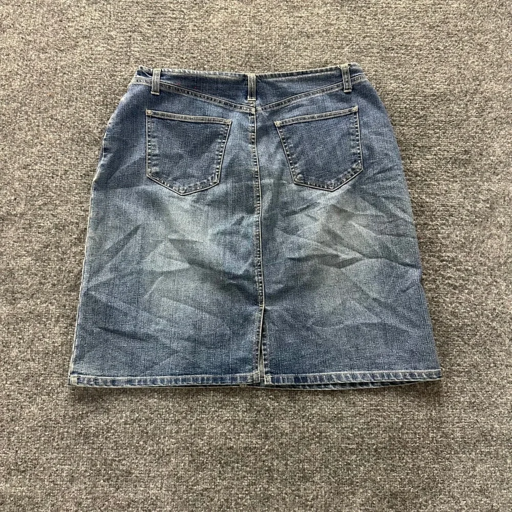 Gloria Vanderbilt Denim Skirt Womens Size 10 Blue Stretch Casual Mini Five